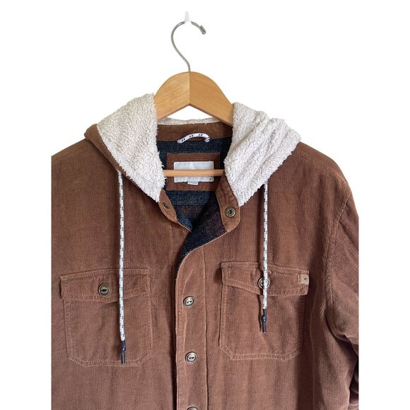 RIPCURL Brown Corduroy Hooded Work Jacket Shacket Blanket Lined Size Smal - Picture 10 of 11